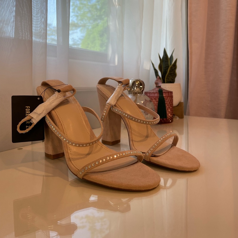 New open toe strap heels